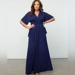 NWT Kiyonna Navy Blue Flair Maxi Dress Size 4X